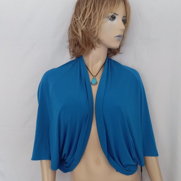 Nwt VICKYTIEL Blue Open Front Cardigan Top Sz 1X Very Cute! - Picture 1 of 9